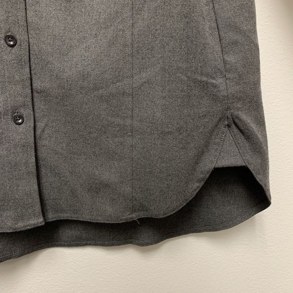 Banana Republic Heritage Flannel Military Oversized Shirt Shacket Sz Small Gray - Picture 7 of 12